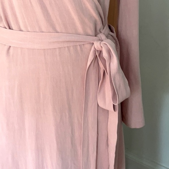 π¬π§ NWT House Of Lancry Blush Pink Long Wrap Linen Dress, Size L - Picture 10 of 16